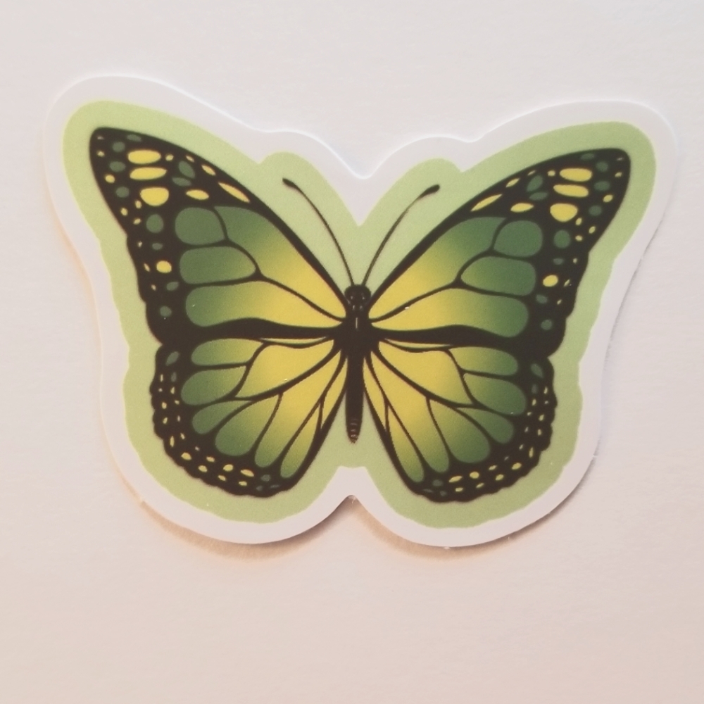 10/$10 Green & Yellow Butterfly Sticker